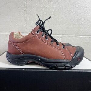 Keen Presidio Brown Leather Comfort Walking Shoes Lace up Women's 7.5 US/5 UK